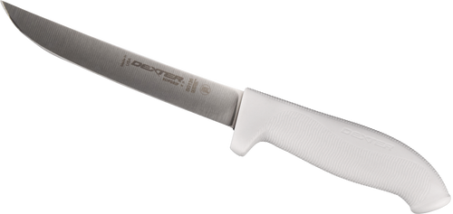 Dexter SG136 SOFGRIP 6 inch wide boning knife with white handle