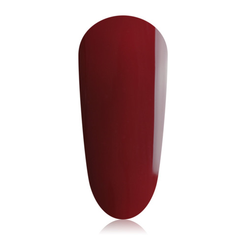Nail swatch featuring a deep burgundy gel polish called "Arabian Night" from The GelBottle Inc.