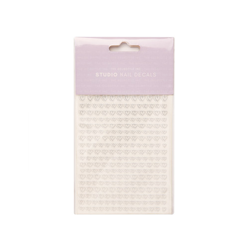 Silver Heart Outlines Studio Nail Decals
