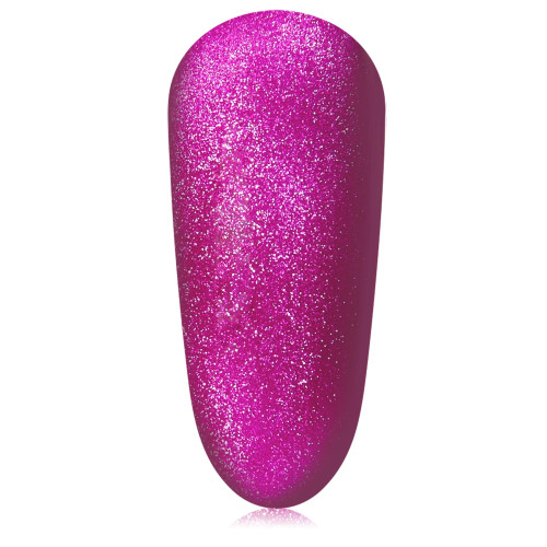 Mini Magnetic pink gel polish single nail swatch perfect for cat-eye nails - available in 7ml as Decoy Magnetic Mini by The GelBottle Inc.