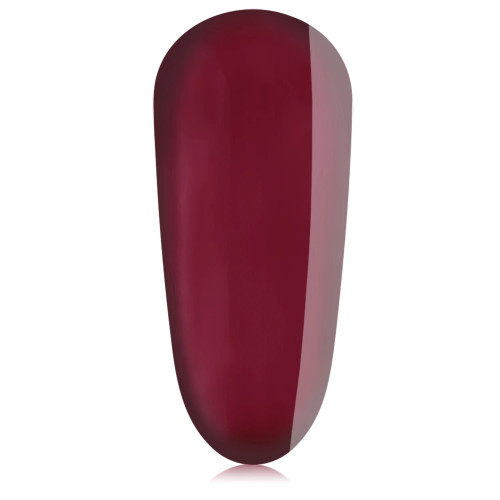 Single nail swatch showing Viper by The GelBottle Inc– a burgundy wine glass builder gel
