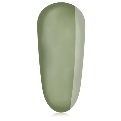 Nail swatch showing Croc by The GelBottle Inc– a soak-off semi-sheer smoky glass green builder gel with olive undertones
