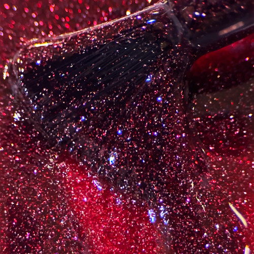 It's Time by The GelBottle Inc, a shimmering berry red gel polish bursting with fine glitter from the Tinseltown holiday collection.