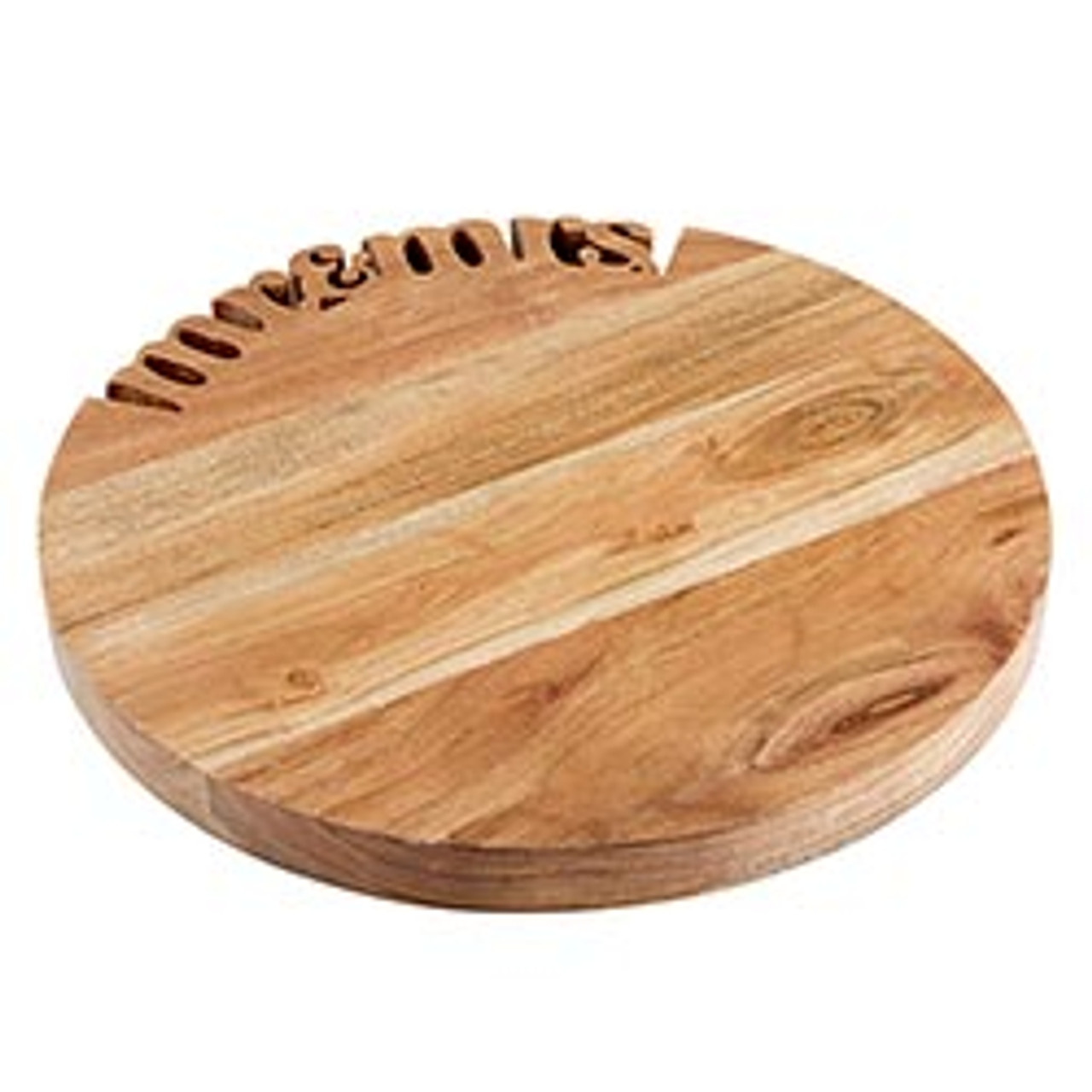 This acacia tray is the perfect addition to any household! Use it as a serving tray for a bridal party or wedding celebration. A unique gift! 14" Round , 1.125" H; hand wash only.