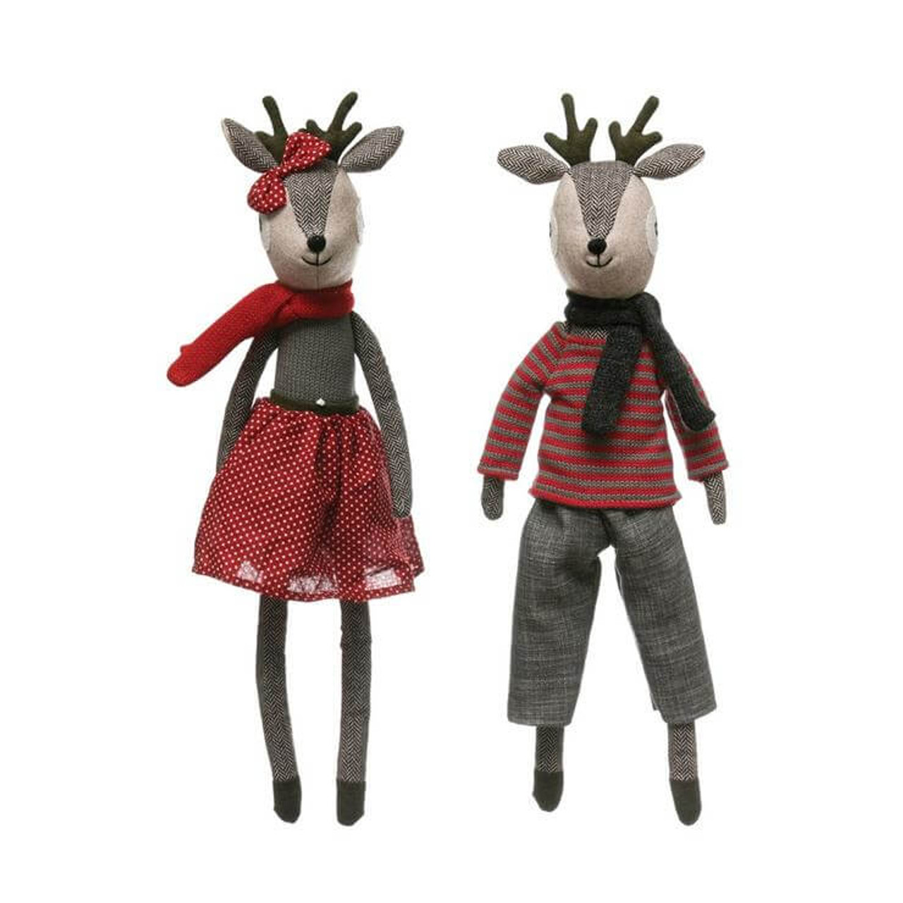 Creative Co-Op 18" boy and girl reindeer set