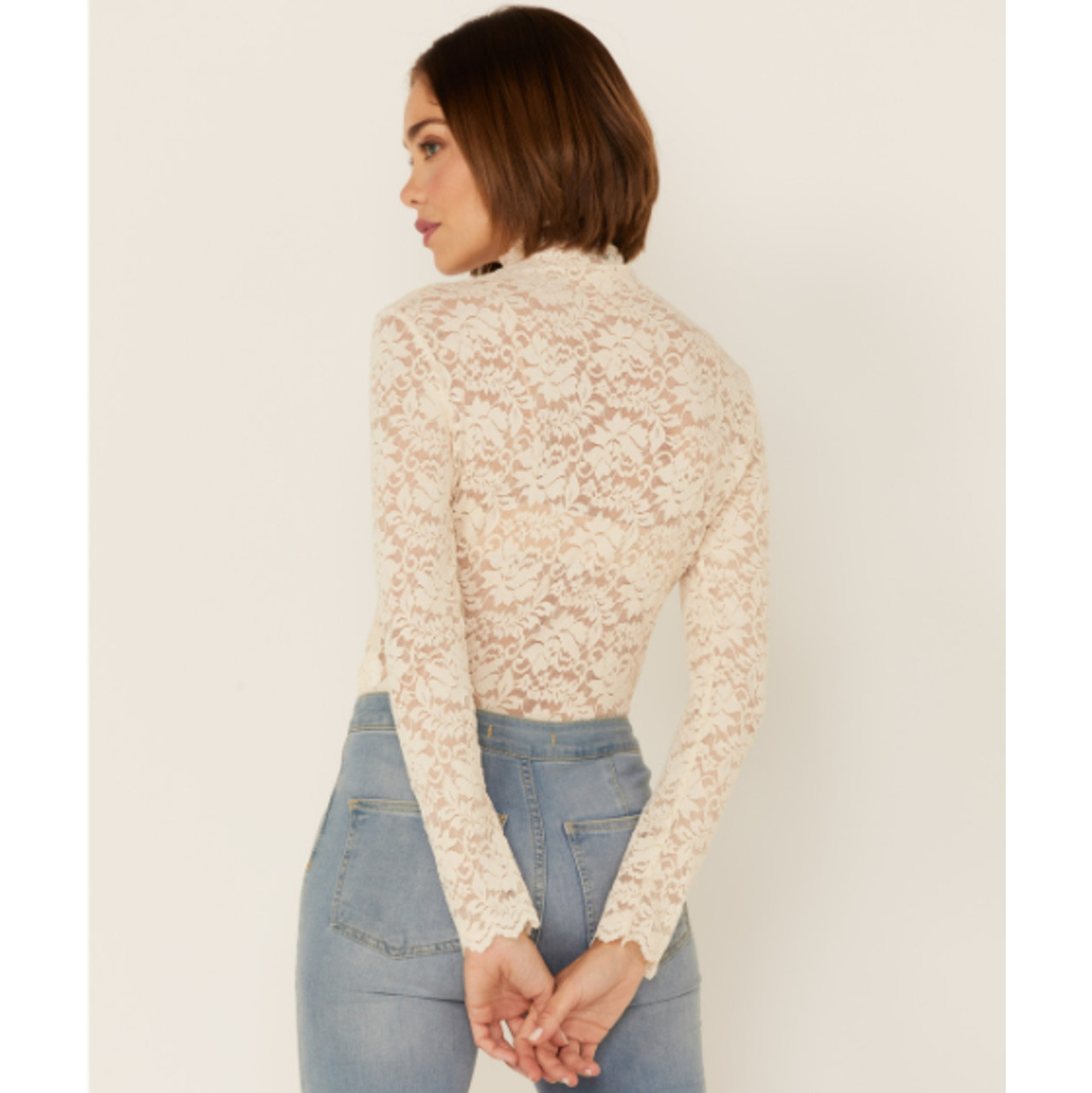 Molly Bracken Long Sleeve Off White Lace Top
