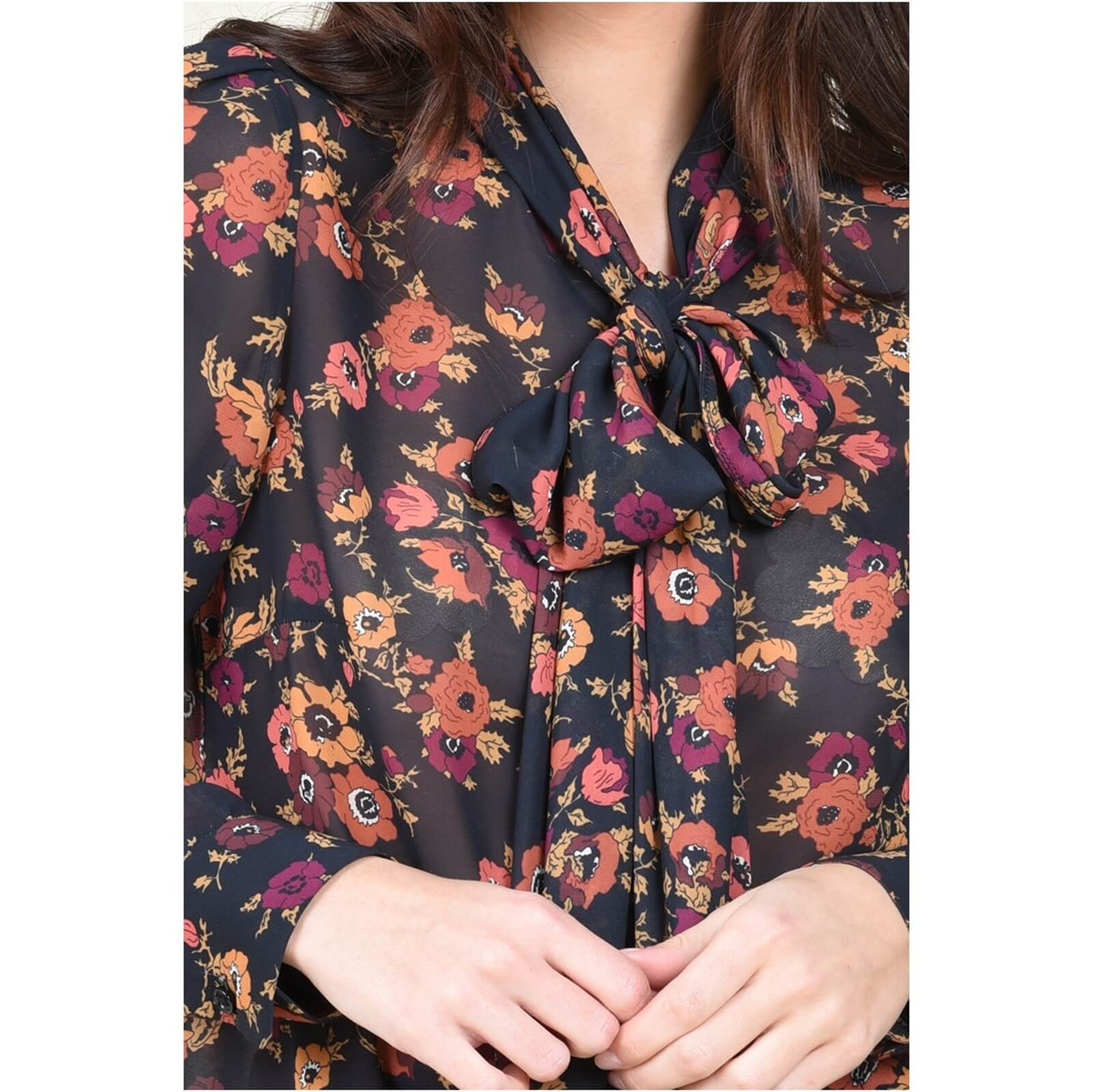 Molly Bracken Black and Floral Blouse
