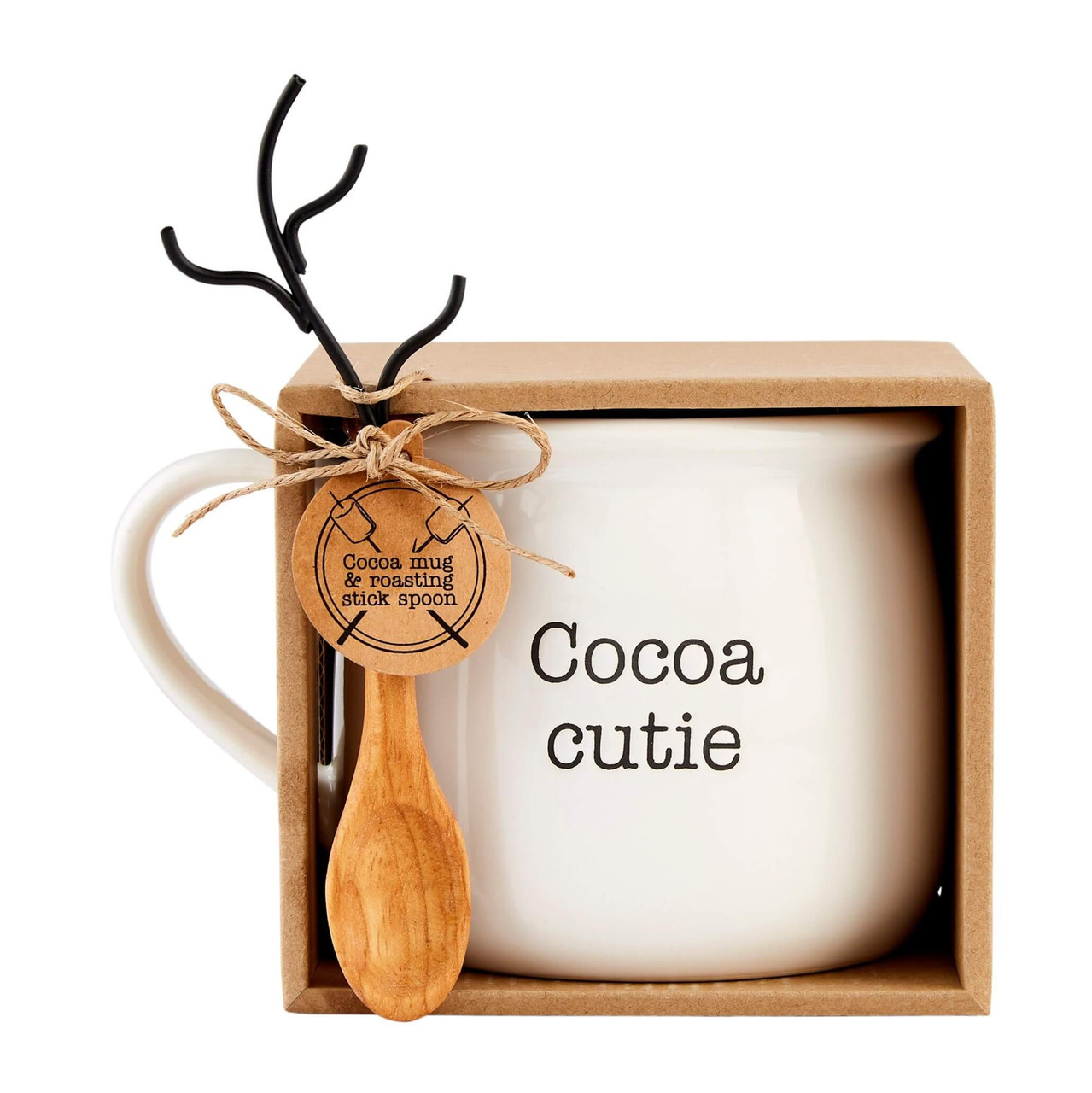 Mudpie Cocoa cutie Hot Chocolate Mug and Marshmallow Roasting Spoon