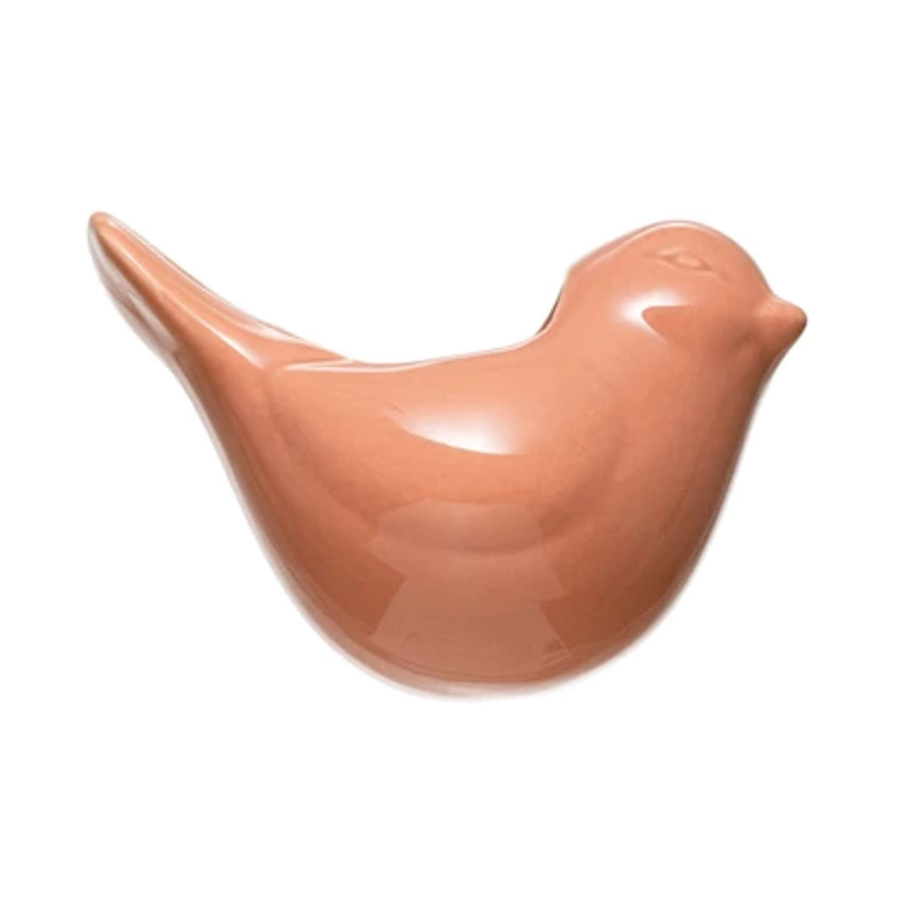Creative Co op Ceramic Magnet Bird Vase Rose