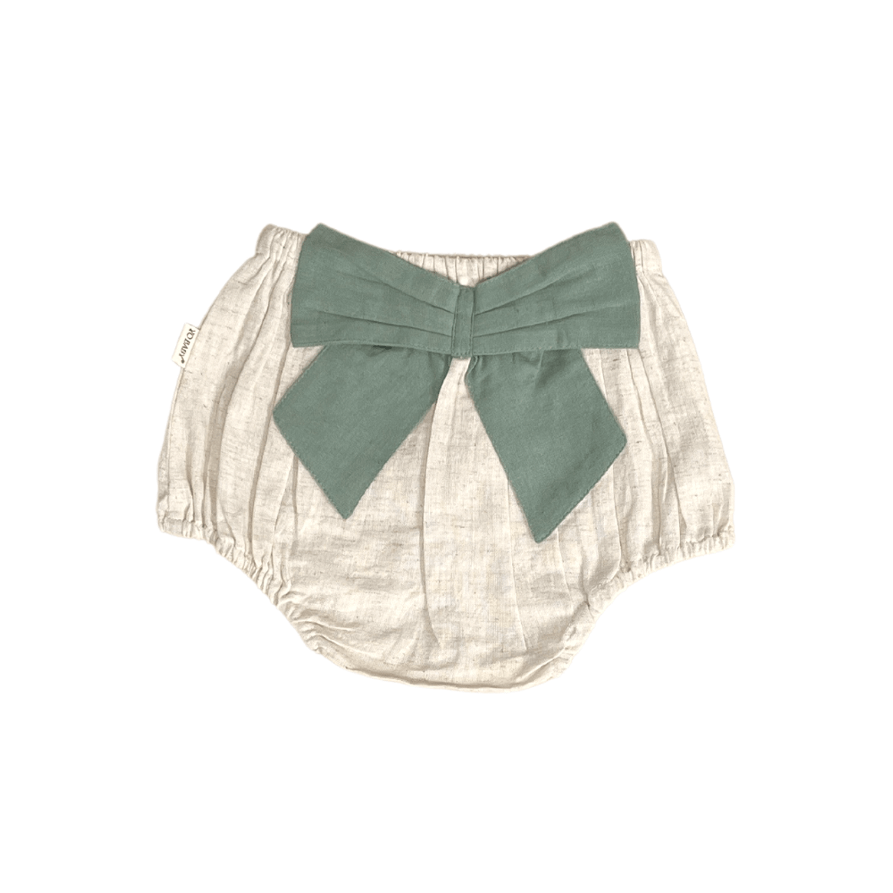 Yo Baby Ivory Diaper Cover Green Oversized Bow