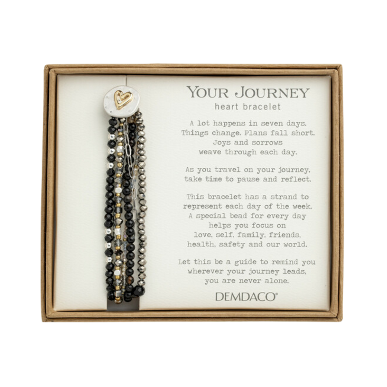 Demdaco Beaded Love Prayer Bracelet Black