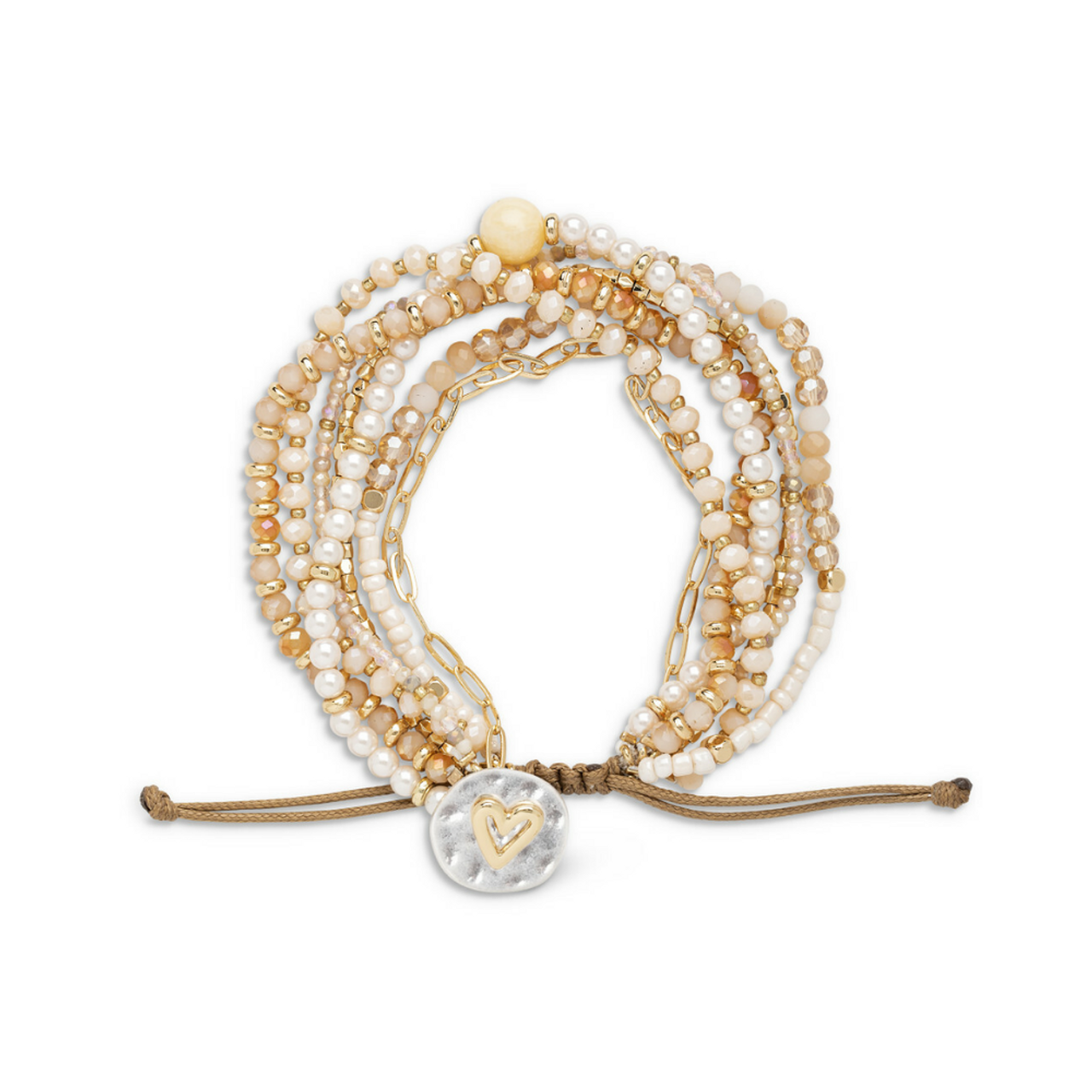 Demdaco Beaded Love Bracelet Champagne