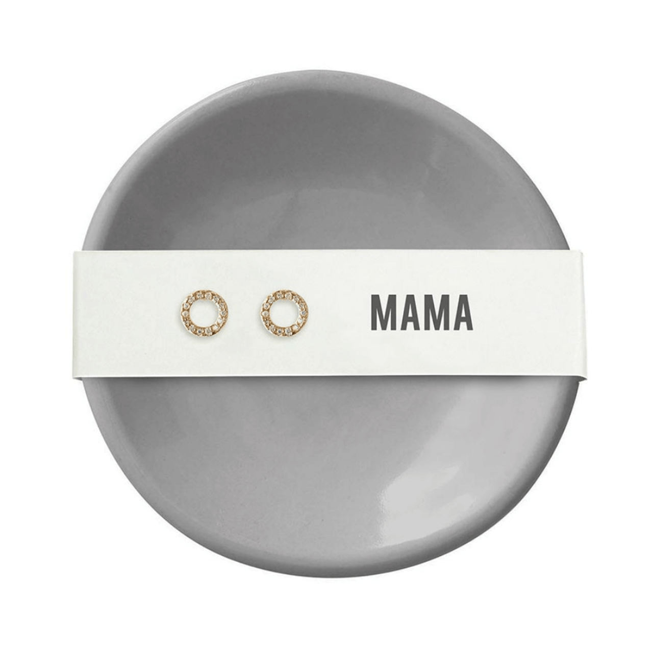Ceramic Ring Dish & Earrings Mama