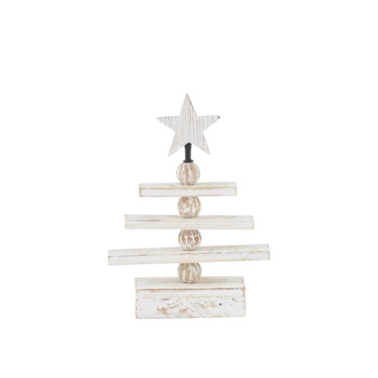 K & K Wood Plank Posable Tree with Star Top