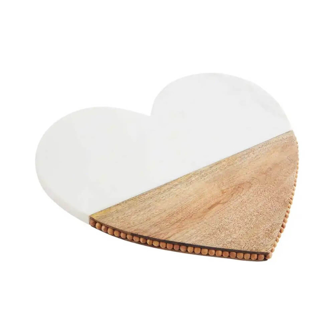 Mud Pie Large Marble Wood Heart Platter Large