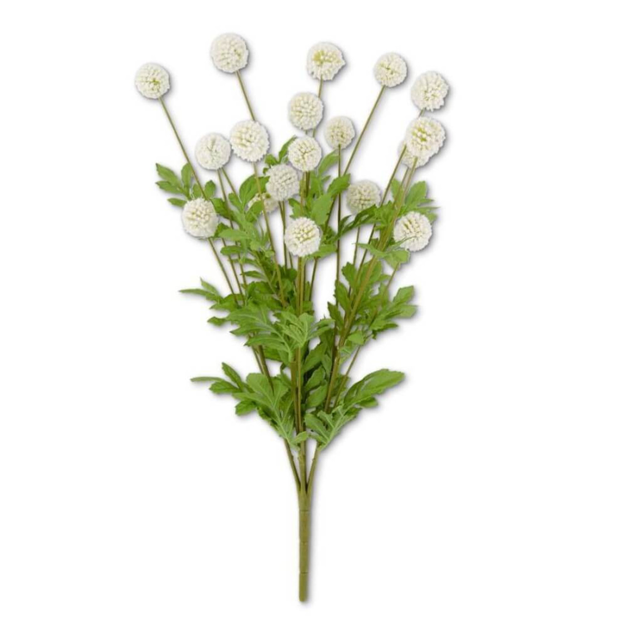 K & K Interiors 22 Inch White Mini Allium Bush w/Foliage