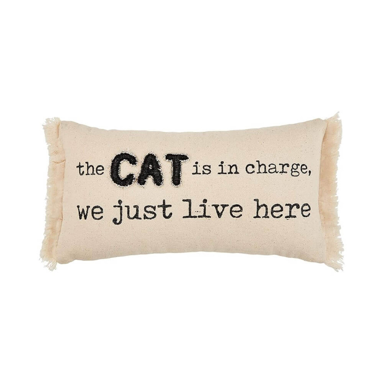 Mud Pie Cat Is In Charge Throw Pillow