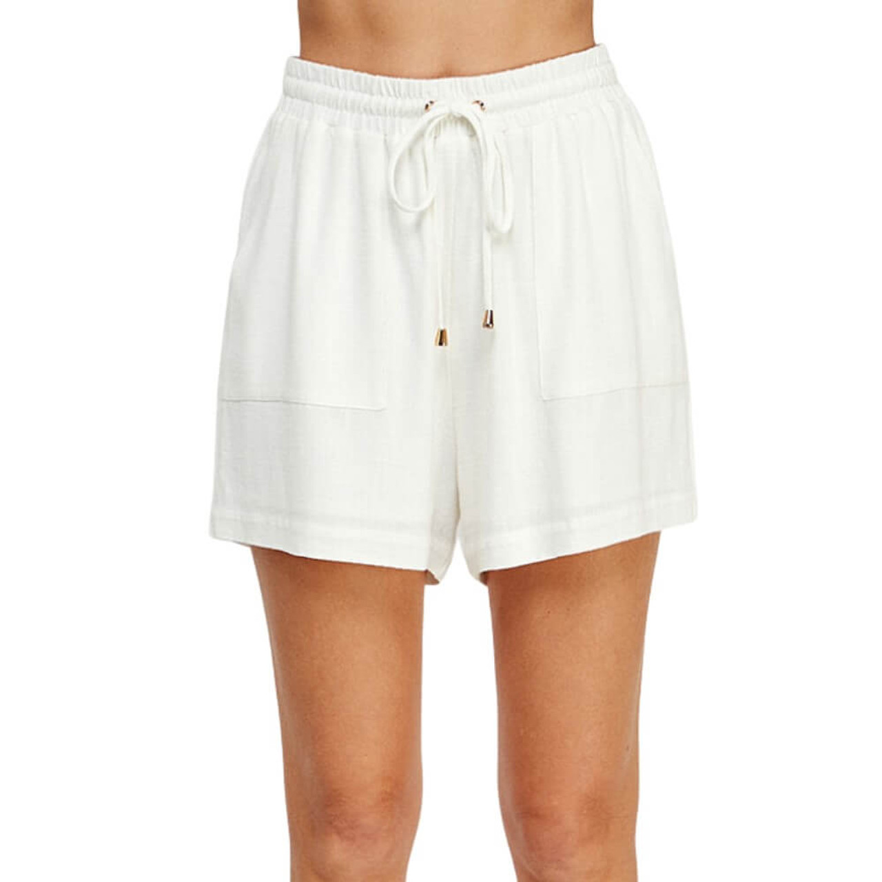 Linen Bermuda Shorts GEMMA, Linen Shorts for Woman, High Waist Shorts With  Pockets 