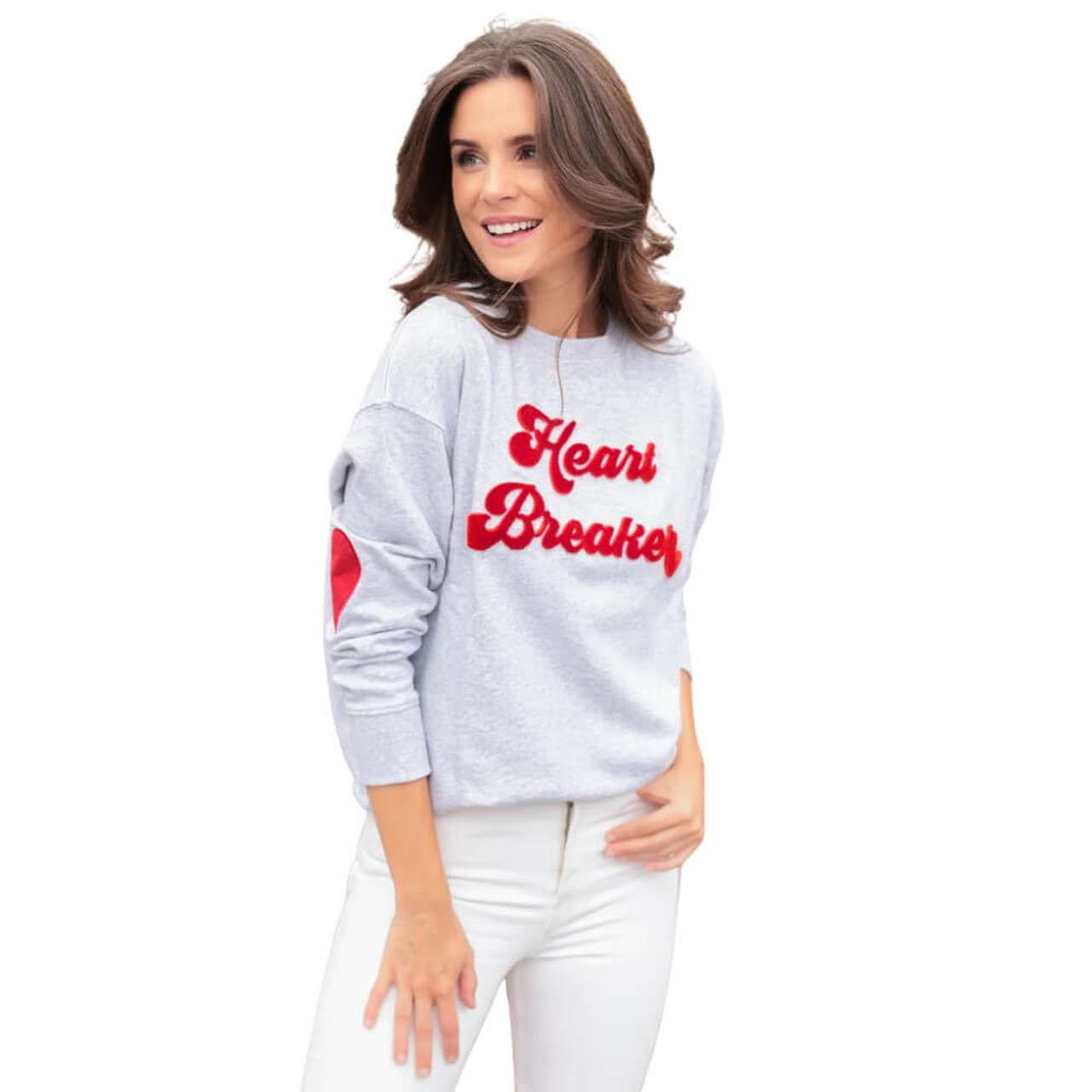 Shiraleah Heart Breaker Sweatshirt Gray