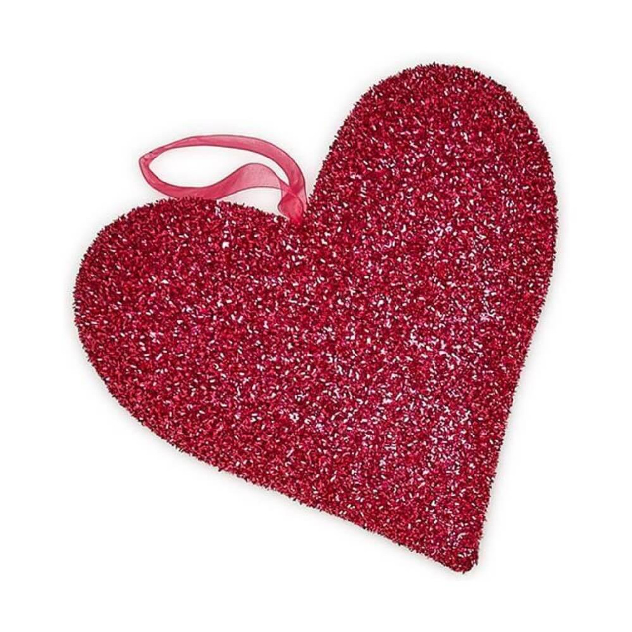 Two's Company Glitter Heart Fuchsia Bright Pink