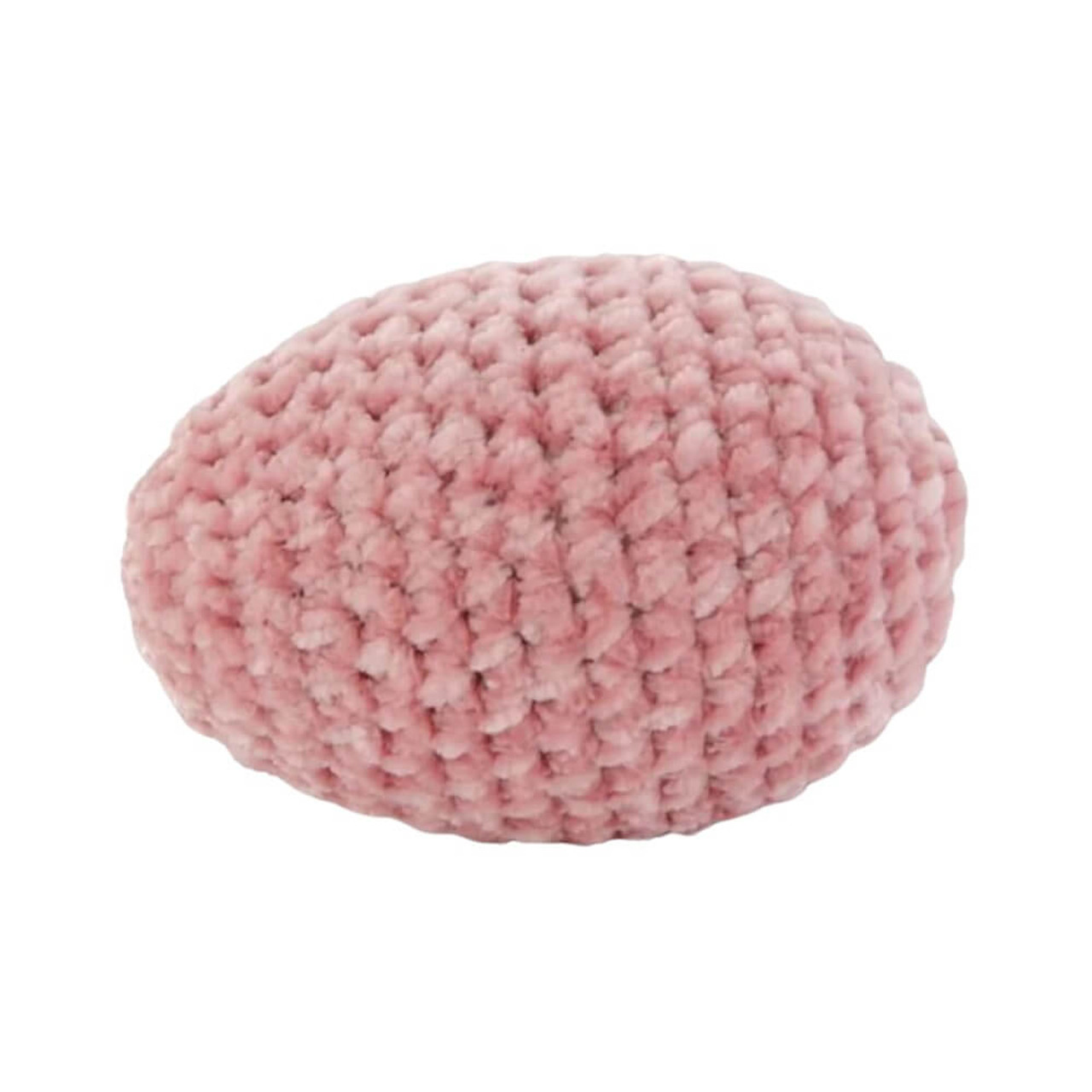 K & K Interiors Chenille Crochet Easter Egg Pink