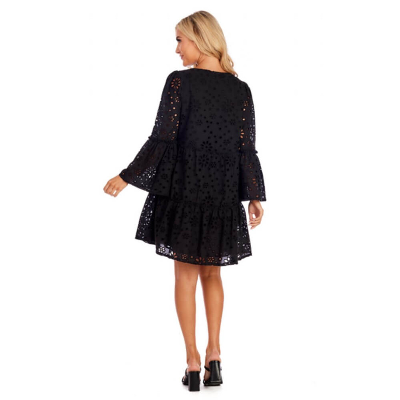 Mud Pie Meredith Eyelet Tunic Dress Black