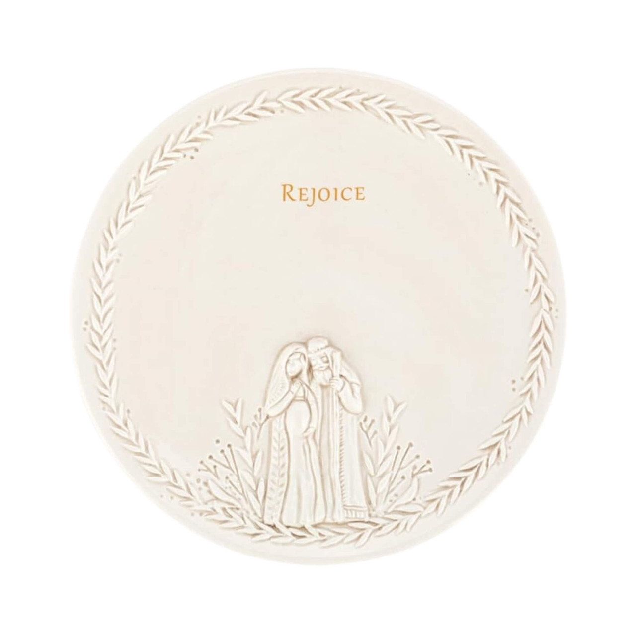Demdaco Ceramic Nativity Appetizer Plate Rejoice