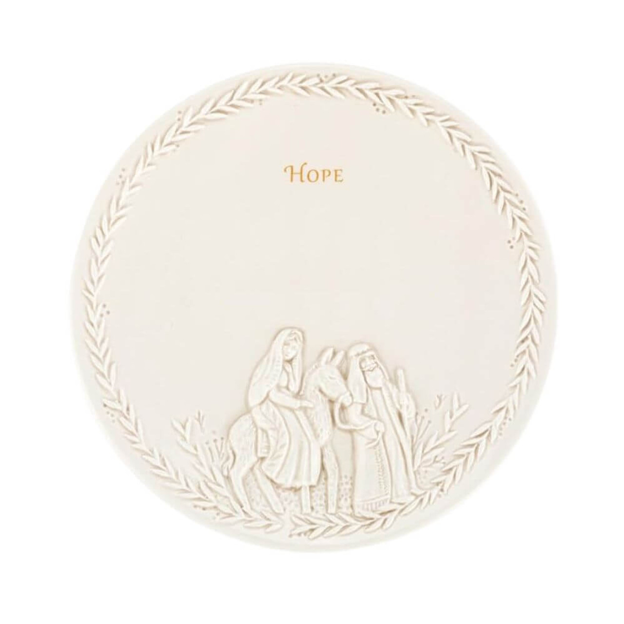 Demdaco Ceramic Nativity Appetizer Plate Hope