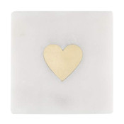 Santa Barbara Design Marble Brass Heart Coasters