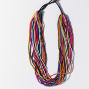 Ink + Alloy Multi Stripe Layered Seed Bead Necklace