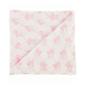 Mudpie Pink Bow Muslin Swaddle Blanket