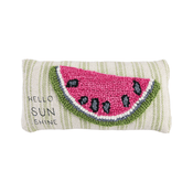Mud Pie Watermelon Mini Hooked Pillow