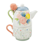 Mud Pie Floral Tea For One Set