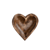 Demdaco Wooden Heart Bowl Dark Finish