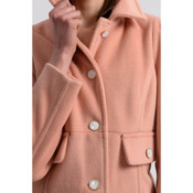 Molly Bracken Elegant Straight Coat Tangerine Pink
