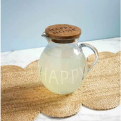 Mud Pie Happy Drink Glass Pitcher