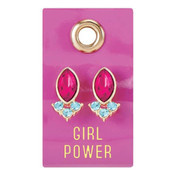 Santa Barbara Gemstone Earring Girl Power Fuchsia Light Blue