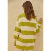 By Together All I Need Cardigan Lime Green Ivory Stripe