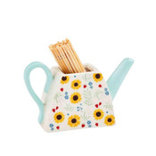 Mud Pie Forget Me Not Teapot Toothpick Holder