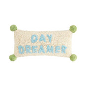 Mud Pie Colorful Tufted Pillow Day Dreamer Blue Green White