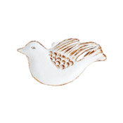 One Hundred 80 Degrees Cast Iron Bird Dish White