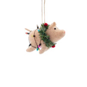 Sugarboo Wool Pig Ornament Wreath