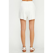 Allie Rose Linen Elastic Waist Shorts White