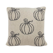 K & K Interiors Cream & Black Pumpkin Pillow