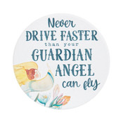 Ganz Ceramic Car Coaster Dont Drive Faster Than Your Guardian Angel Can Fly
