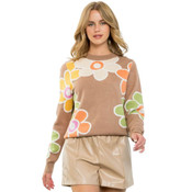 THML Fall Color Flower Sweater