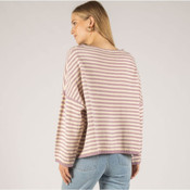 Before You Striped T Body Sweater Lavender