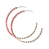 Lou & Co Beaded Hoop Earrings Coral