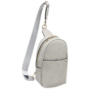 Jen & Co Pamela Double Zip Sling Bag Lite Grey