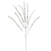 K & K Interiors Silver Glittered Stem W Mini Teardrop Leaves